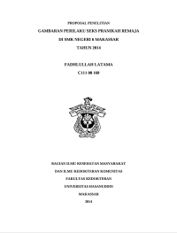 Image of Gambaran Perilaku Seks Pranikah Remaja Di SMK Negeri 6 Makassar Tahun 2014