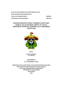 Image of Karakteristik Pasien Tuberkulosis Paru Rawat Di RSUD Arifin Nu'mang Sidenreng Rappang Periode Juli-Desember Tahun 2013
