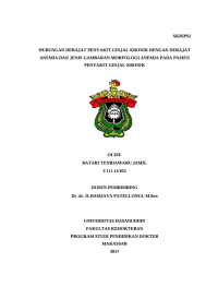 Image of Hubungan derajat penyakit ginjal kronik dengan derajat anemia dan jenis gambaran morfologi anemia pada pasien penyakit ginjal kronik