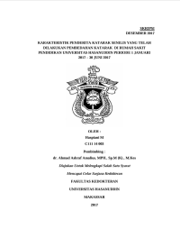 Image of Karakteristik penderita katarak senilis yang telah dilakukan pembedahan katarak dirumah sakit pendidikan universitas hasanuddin periode 1 januari 2017– 30 juni 2017