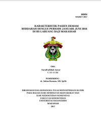 Image of Karakteristik Pasien Demam Berdarah Dengue Periode Januari-Juni 2016 Di RS Labuang Bajii Makassar