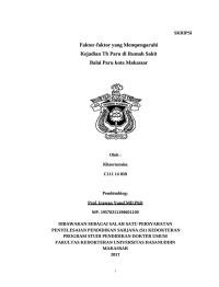 Image of Faktor-faktor yang memengaruhi kejadian TB paru di rumah sakit balai paru kota makassar