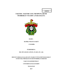 Image of Faktor-faktor yang mempengaruhi pemberian vitamin a pada balita