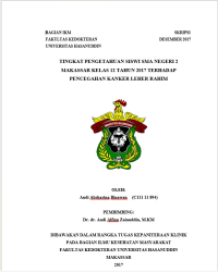 Image of Tingkat Pengetahuan Siswi SMAN 2 Makassar Kelas 12 ahun 2017 Terhadap Pencegahan Kanker Leher Rhim