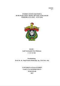 Image of Insiden otitis eksterna di rumah sakit mitra hsada makassar periode juni 2015- juni 2016