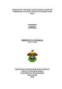 Image of Hubungan llingkar scrotum dan exercise terhadap voume, motililtas semen sapi bali
