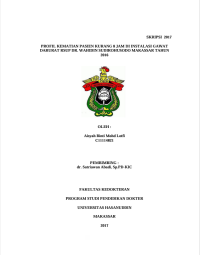 Image of Profil kematian pasien kurang 8 jam di instalasi gawat darurat rsup dr. Wahidin sudirohusodo makassar tahun 2016
