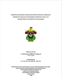 Image of Persepsi Mahasiswa Program Profesi Dokter Terhadap Proses Pelaksanaan Pendidikan Profesi Fakultas Kedokteran Universitas Hasanuddin