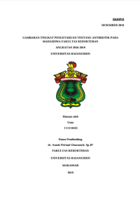 Image of Gambaran Tingkat Pengetahuan Tentang Antibiotik Pada Mahasiswa Fakultas Kedokteran Angkatan 2016-2019 Universitas Hasanuddin