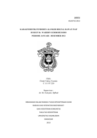 Image of Karakteristik penderita kanker rektal rawat inap di rsup dr. Wahidin sudirohusodo periode januari - desember 2012