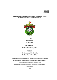 Image of Gambaran pengetahuan dan sikap siswa smp islam athirah tentang bahaya merokok