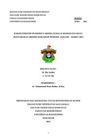 Image of Karakteristik penderita miopia di balai kesehatan mata masyarakat (bkmm) makassar periode januari – maret 2014