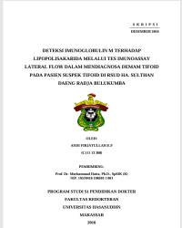 Image of Deteksi imunoglobulin M terhadap lipopolisakarida melalui tes immunoassay lateral flow dalam mendiagnosa demam tifoid pada pasien suspek tifoid di rsud ha. sulthan daeng radja bulukumba