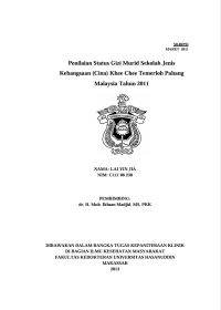Image of Penilaian status gizi murid sekolah jenis kebangsaan (cina) khee chee temerloh pahang malaysia tahun 2011