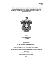 Image of Faktor risiko terhadap kejadian kematian janin dalam rahim pada ibu hamil di rumah sakit dr wahidin sudirohusodo periode 1 januari 2015 – 31 desember 2016