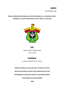 Image of Peran hipertensi sebagai faktor risiko glaukoma sudut terbuka: kajian sistematis dan meta-analisis