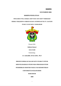 Image of Pengaruh pola kerja shift dan non-shift terhadap risiko terjadinya obesitas dan overweight di pt. Eastern pearl flour mills makassar