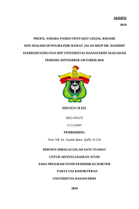 Image of Profil anemia pasien penyakit ginjal kronik non-dialisis di poliklinik rawat jalan rsup dr.wahidin sudirohusodo dan rsp universitas hasanuddin makassar periode september-oktober 2019