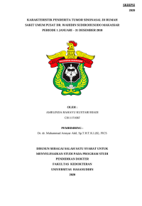 Image of Karakteristik penderita tumor sinonasal di rumah sakit umum pusat dr. Wahidin sudirohusodo makassar periode 1 januari – 31 desember 2018