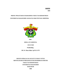 Image of Profil pengetahuan mahasiswa fakultas kedokteran universitas hasanuddin angkatan 2018 tentang dispepsia