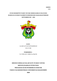 Image of Studi deskriptif pasien tb paru berdasarkan diagnosis radiologi di rsup wahidin sudirohusodo makassar periode september 2017 - 2018