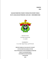 Image of Karakteristik Pasien Tonsilitis Di RSP Unhas Kota Makassar Periode Januari-Desember 2018