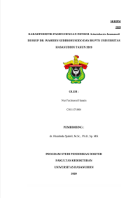 Image of Karakteristik pasien dengan infeksi acinetobacter baumannii di rsup dr. Wahidin sudirohusodo dan rs ptn universitas hasanuddin tahun 2019