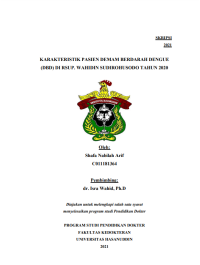 Image of Karakteristik pasien demam berdarah dengue (dbd) di rsup. wahidin sudirohusodo tahun 2020