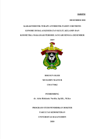 Image of Karakteristik terapi anti biotik pasien uretritis gonore di balai kesehatan kulit, kelamin dan kosmetika makassar periode januari hingga desember 2019