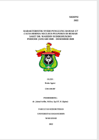 Image of Karakteristik Nyeri Punggung Bawah ET CAUSA Hernia Nucleus Pulposus Di Rumah Sakit DR Wahidin Sudirohusodo periode Januari 2020 - Desember 2020