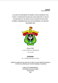 Image of Analisis Faktro Risiko Penderita Osteoartritis Pada Pasien Underweight Di Rumah Sakit Perguruan Tinggi Negeri (RSPTN) Universitas Hasanuddin Dan RSUP DR. Wahidin Sudirohusodo Makassar Periode Januari 2019-Desember 2020