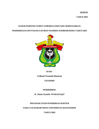 Image of Karakteristik pasien tuberkulosis paru berdasarkan pemeriksaan sputum bta di rsup wahidin sudirohusodo tahun 2022