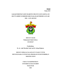 Image of Karakteristik pasien diabetes melitus gestasional di rsup wahidin sudirohusodo makassar periode januari 2020 – januari 2023