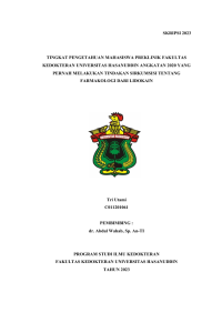 Image of Tingkat pengetahuan mahasiswa preklinik fakultas kedokteran universitas Hasanuddin angkatan 2020 yang pernah melakukan tindakan sirkumsisi tentang farmakologi dari lidokain