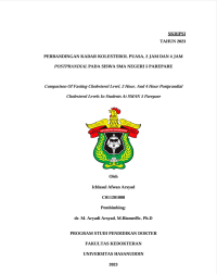 Image of Perbandingan kadar kolesterol puasa,2 jam,dan 4 jam postprandial pada siswa SMA Negeri 5 Pare- pare