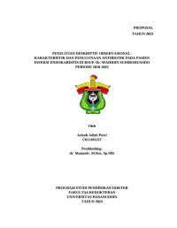 Image of Penelitian Deskriptif Observational: Karakteristik Dan Penggunaan Antibiotik Pada pasien Infeksi Endokarditis Di RSUP. DR. Wahidin Sudirohusodo Periode 2018-2022