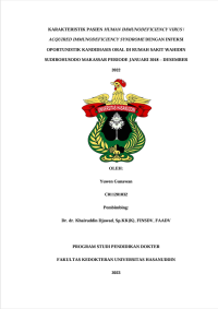 Image of Karakteristik pasien human immunodeficiency syndrome dengan infeksi oportunistik kandidiasis oral di rumah sakit Wahidin Sudirohusodo Makassar periode januari 2018- Desember 2022