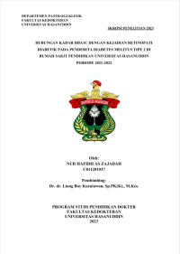 Image of Hubungan Kadar HBS1C Dengan Kejadian Retinopati Diabetik Pada Penderita Diabetes Melitus Tiipe 2 Di Rumah Sakit Pendidikan Universitas Hasanuddin Periode 2021-2022