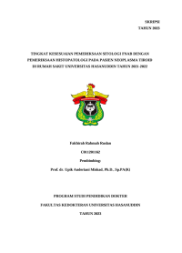 Image of Tingkat kesesuaian pemeriksaan sitologi fnab dengan pemeriksaan histopatologi pada pasien neoplasma tiroid di rumah sakit universitas hasanuddin tahun 2021-2022