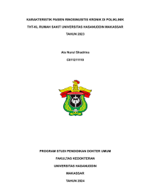 Image of Karakterisitk pasien rinosinusitis kronik di poliklinik tht-kl rumah sakit universitas hasanuddin makassar tahun 2023