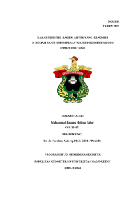 Image of Karakteristik pasien asites yang readmisi di RSUP Wahidin Sudirohusodo tahun 2021-2022