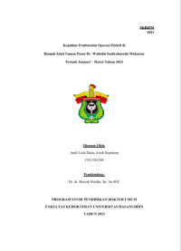 Image of Kejadian pembatalan operasi efektif di rumah sakit umum pusat Dr. Wahidin Sudirohusodo Makassar periode januari- maret tahun 2023