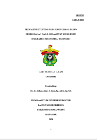 Image of Prevalensi stunting pada anak usia 0-5 tahun di kelurahan caile, kecamatan ujng bulu kabupaten Bulukumba, tahun 2024