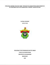 Image of Pengaruh Anemia Pada Ibu Hamil Terhadap Kejadian Persalinan Prematur Di Puskesmas Daya Kota Makassar Periode Tahun 2018-1013