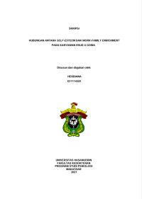 Image of Hubungan Antara Self-Estreem Dan Work-Family Enrichment Pada Karyawan RSUD X Gowa