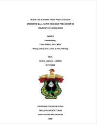 Image of Work Engangement Pada Profesi Dosen (Thematic Qualitative Analysis Pada Dosen Di Universitas Hasanuddin)