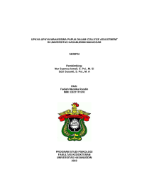 Image of Upaya -upaya mahasiswa papua dalam college adjustment di universitas Hasanuddin Makassar