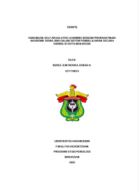 Image of Hubungan self-regulated learning dengan prokrastinasi akademik siswa sma dalam sistem pembelajaran secara daring di kota makassar