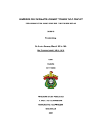 Image of Kontribusi self-regulated learning terhadap role conflict pada mahasiswa yang bekerja di kota makassar
