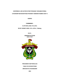 Image of Kontribusi job satisfaction terhadap organizational citizenship behavior pada perawat honorer rumah sakit x